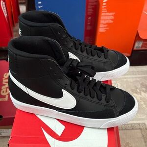 Nike Blazer Mid ‘77 Classic Black White Sneakers Big Kid Sizes